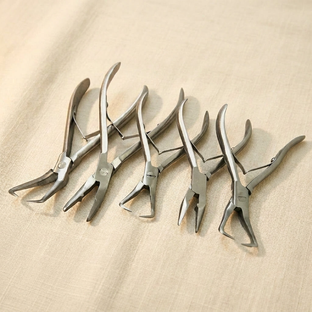 5-Piece Stainless Steel Hair Extension Pliers Set, Removal Tools for Micro Rings and Fusion Glue Bond, Personal and Professional Use, Salon Grade Tools | Jewellery Making Tools | Toolsmith Ltd UK