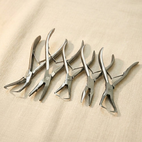 5-Piece Stainless Steel Hair Extension Pliers Set, Removal Tools for Micro Rings and Fusion Glue Bond, Personal and Professional Use, Salon Grade Tools | Jewellery Making Tools | Toolsmith Ltd UK