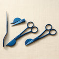 6 Inch Blue Half Duckbill Applique Scissors, Curved Embroidery Lace Thread Quilting Shears, Double Bent Curved Offset Handle for Embroidery, Fabric, Thread, Knitting, Sewing, Arts & Craft | Jewellery Making Tools | Toolsmith Ltd UK