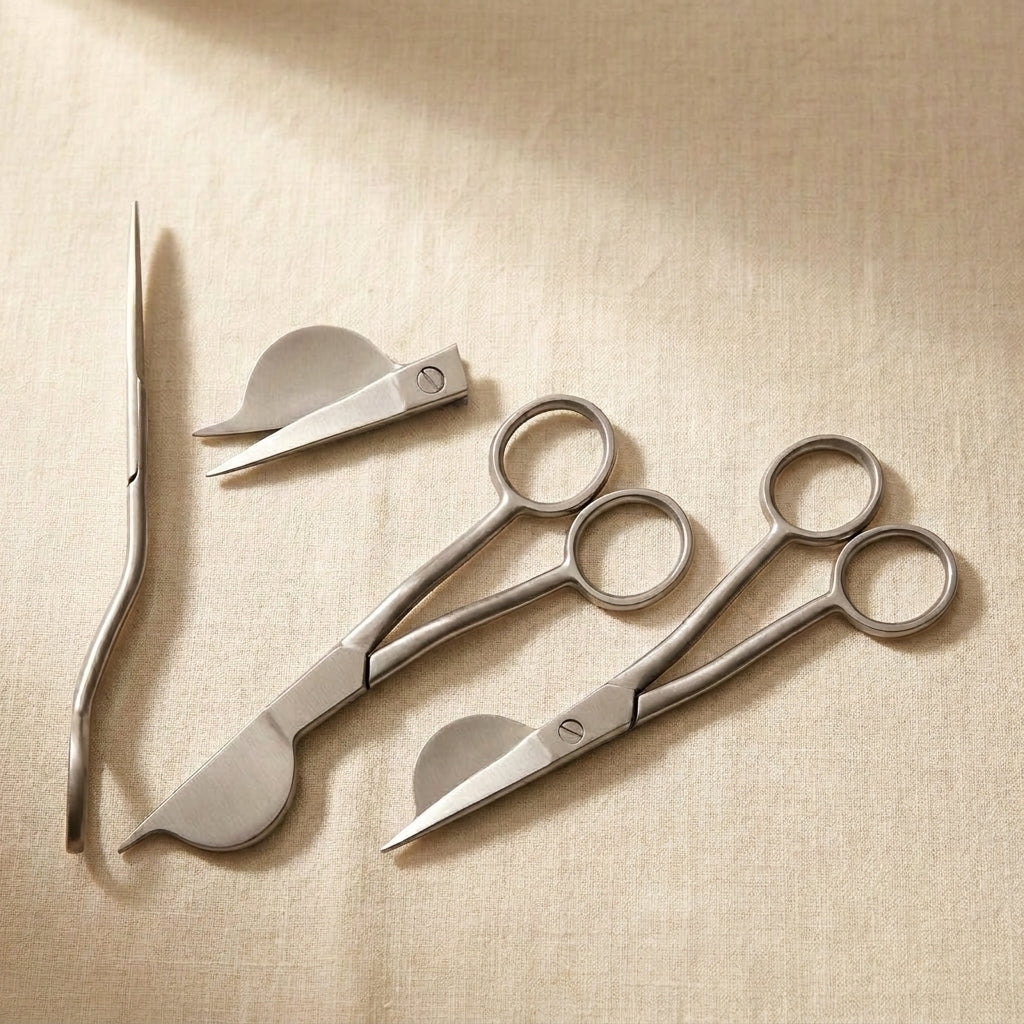6 Inch Half Duckbill Applique Scissors, Curved Embroidery Lace Thread Quilting Shears, Double Bent Curved Offset Handle for Embroidery, Fabric, Thread, Knitting, Sewing, Arts & Craft | Jewellery Making Tools | Toolsmith Ltd UK
