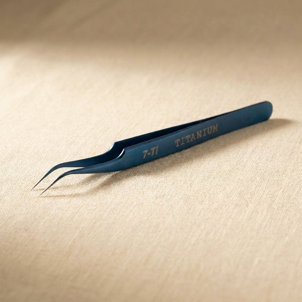 7-Ti, Titanium Professional Tweezers, 115mm, Anti-Magnetic, for Watch and Jewellery Repairs | Jewellery Making Tools | Toolsmith Ltd UK