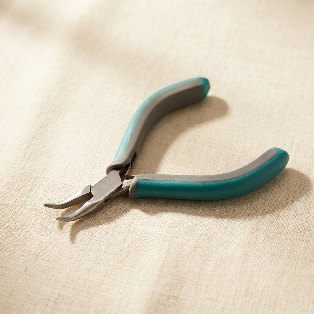 Bent Chain Nose Pliers, 4.75 Inch, Stainless Steel, Slim Ergonomic Two Toned Grips, Phthalate Free, Jewellers Hobby Tool | Jewellery Making Tools | Toolsmith Ltd UK