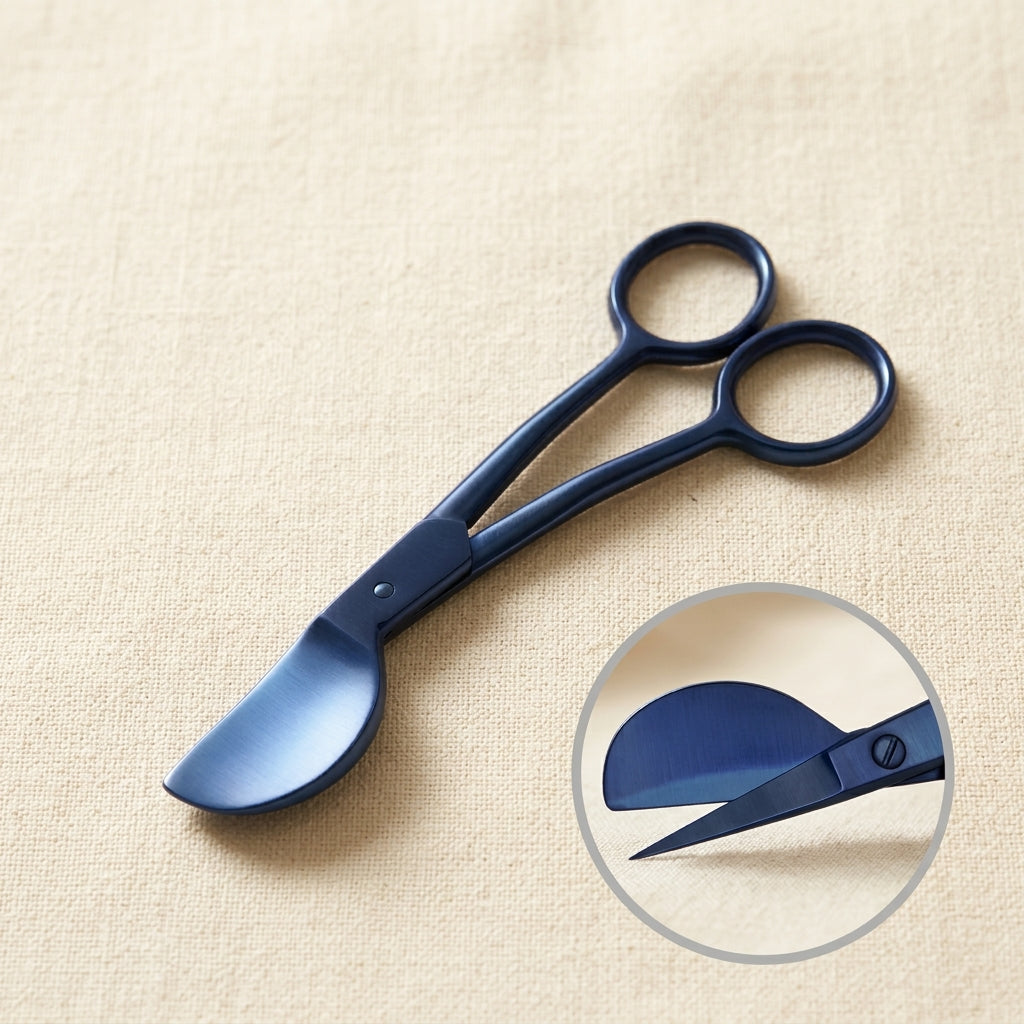 Blue Duckbill Applique Scissors, 6 Inch, Curved Double Bent Offset Handle for Embroidery, Fabric, Thread, Quilting, Knitting, Sewing, Arts & Craft | Hobby & Craft Tools | Toolsmith Ltd UK