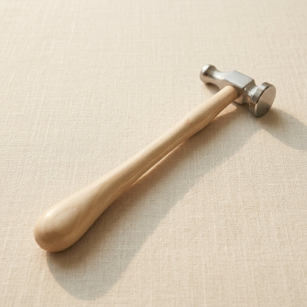 Chasing Hammer Jewellery Tool, 28mm Flat Face, Wood Handle, Repousse Silversmith Hammer, 1.10 Inch | Jewellery Making Tools | Toolsmith Ltd UK