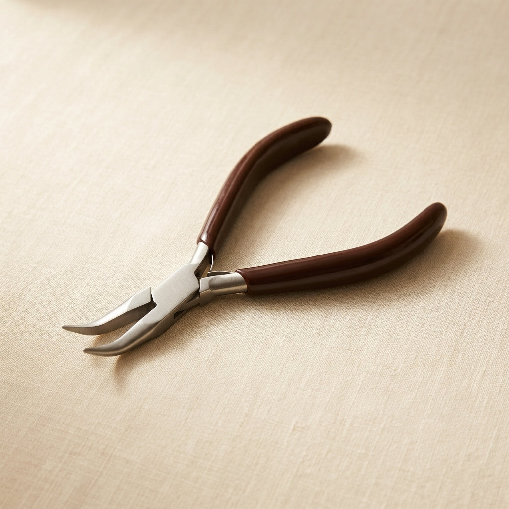 Ergonomic Comfort Bent Chain Nose Pliers, 5.5 Inch, Stainless Steel with PVC Grips for Jewellery Crafts Making and Hobby | Jewellery Making Tools | Toolsmith Ltd UK