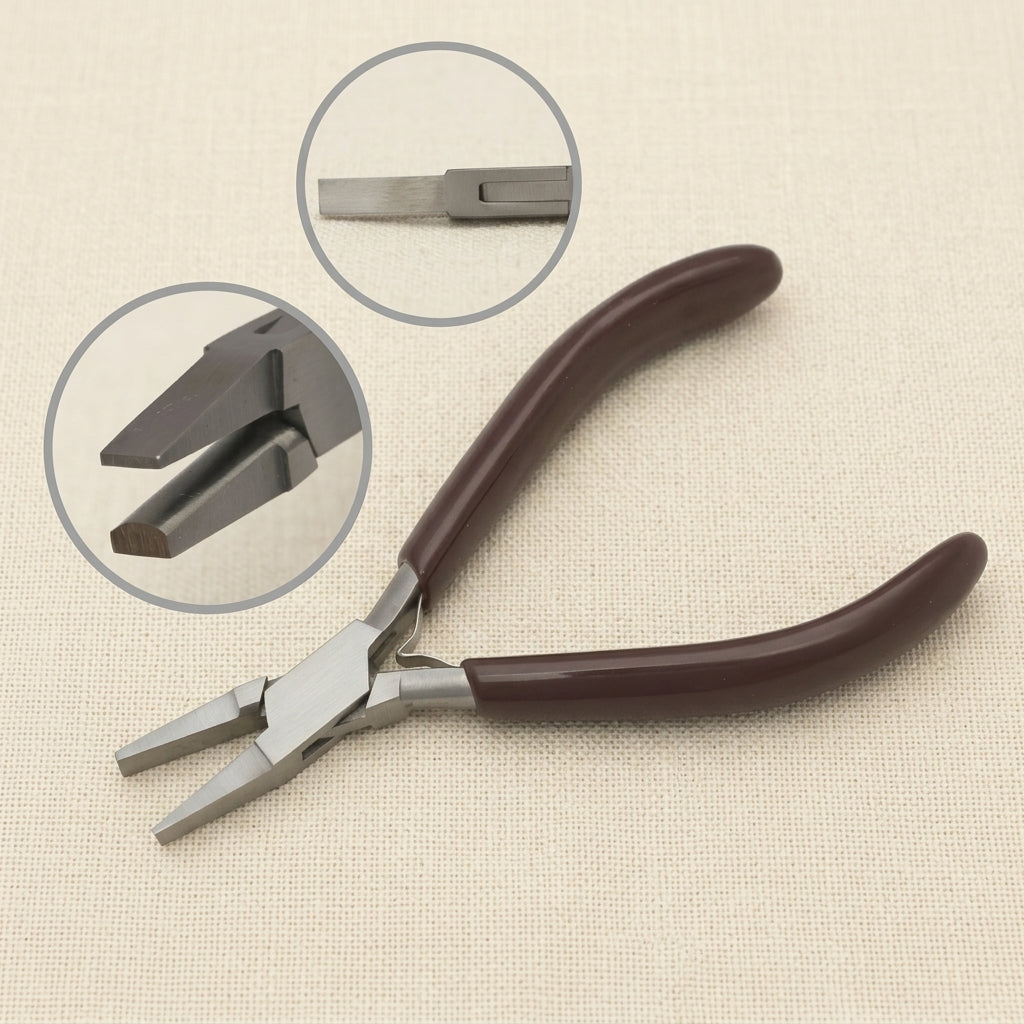 Ergonomic Comfort Half Round Flat Nose Pliers, Stainless Steel, 5.5 Inch, PVC Grips, Jewellery Crafts Hobby | Jewellery Making Tools | Toolsmith Ltd UK