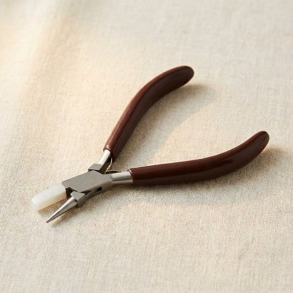 Ergonomic Comfort Steel Round & Nylon Flat Nose Pliers, 5.5 Inch, Stainless Steel with PVC Grips for Jewellery Crafts Making and Hobby | Jewellery Making Tools | Toolsmith Ltd UK