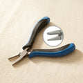 Ergonomic Half Round Flat Nose Pliers, Premium Stainless Steel, 125mm, Blue & Black Handles, for Jewellery Beading Crafts | Jewellery Making Tools | Toolsmith Ltd UK
