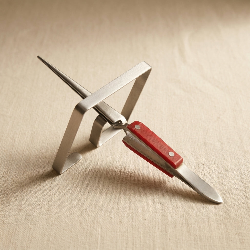 Fibre Grip Cross Lock Tweezers with Stand, Straight Tip, Hands Free Soldering Tool | Jewellery Making Tools | Toolsmith Ltd UK