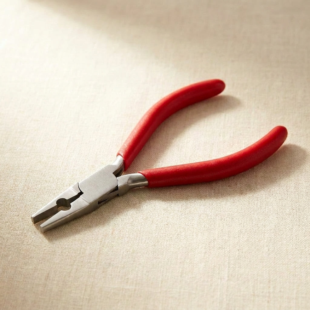 Flat Nose Pliers with Hole for Holding Jump Rings and Pipes, Jewellery Tool, Stainless Steel,130mm | Jewellery Making Tools | Toolsmith Ltd UK