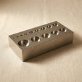 Flat Steel Dapping Block/ Plate, Hardened Steel, Jewellery Making Tool with 14 Half Spheres, 125mm x 65mm x 25mm | Jewellery Making Tools | Toolsmith Ltd UK