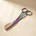 Full Duckbill Applique Scissors 6 Inch, Rainbow Multicolor Finish, Curved Offset Handle, for Embroidery Quilting Sewing Fabric Cutting | Jewellery Making Tools | Toolsmith Ltd UK