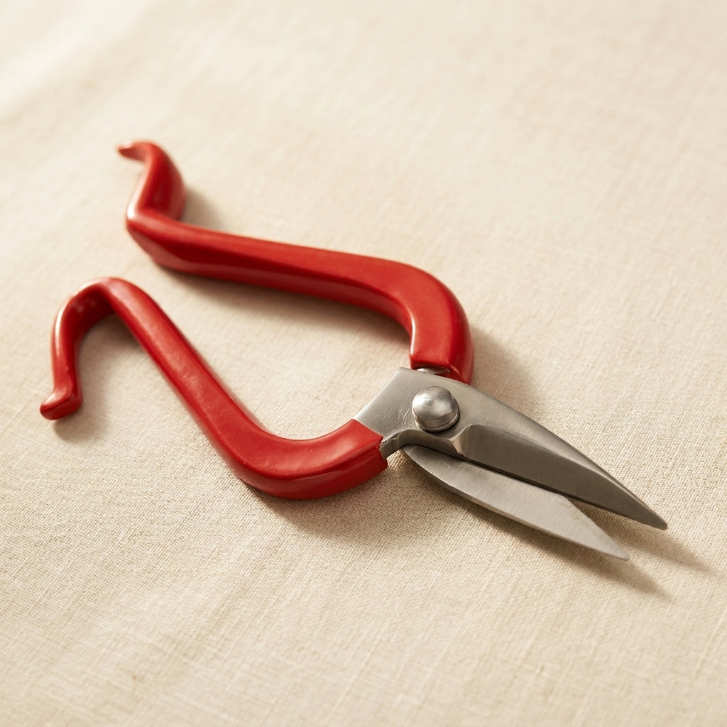 Heavy Duty Jewellers Shear with Stainless Steel Short Blade, Curved Red Handles, 5-1/2 Inch, for Jewellery, Hobby and Crafts | Jewellery Making Tools | Toolsmith Ltd UK