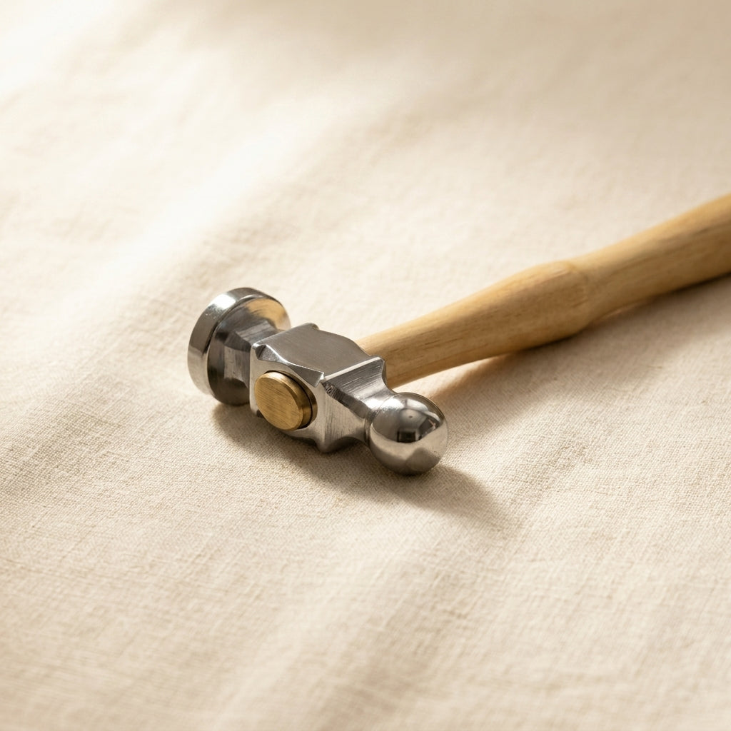 Jewellery Chasing Hammer with 25mm Flat Face, Wooden Handle, Silversmith Repousse Hobby Tool | Jewellery Making Tools | Toolsmith Ltd UK