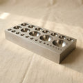 Large Hardened Steel Dapping Block Plate for Jewellery Making, 27 Half Spheres, 130mm x 64mm x 19mm | Jewellery Making Tools | Toolsmith Ltd UK