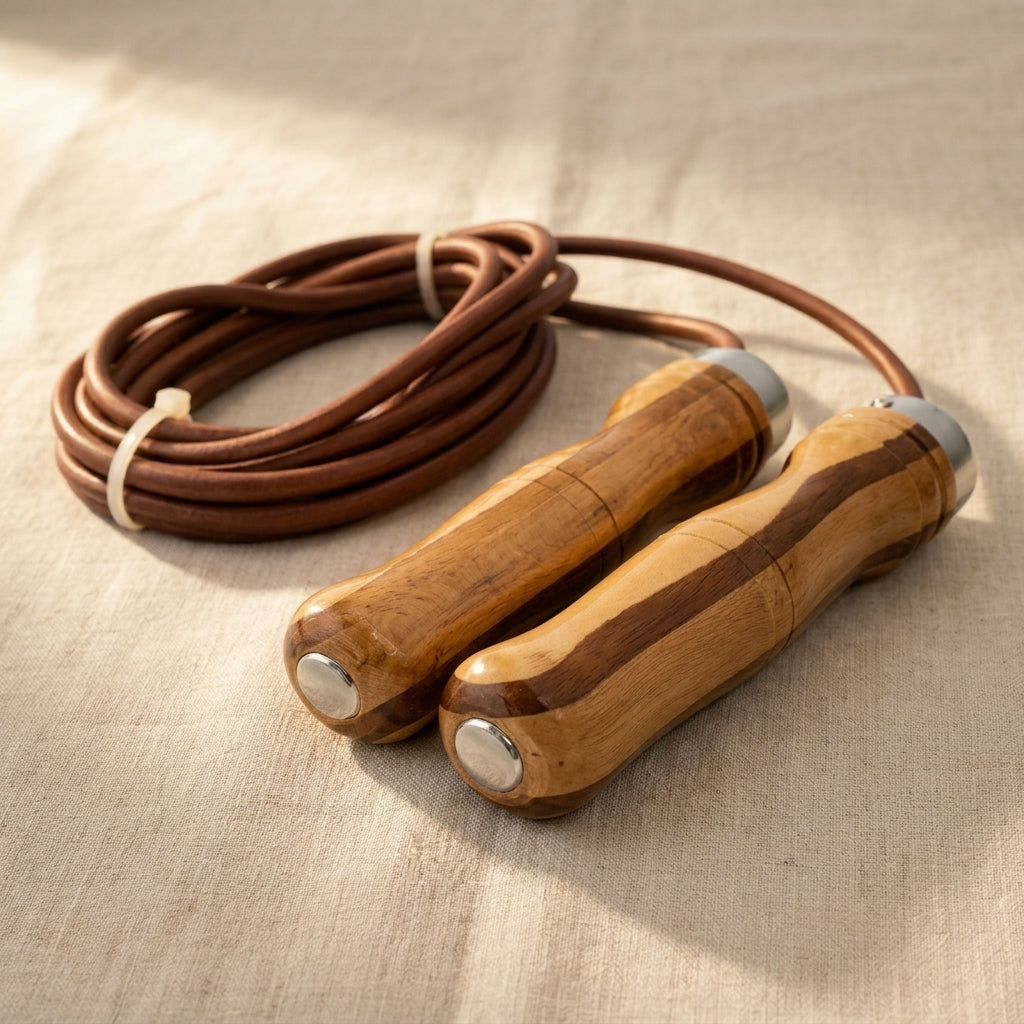 Leather Jump Rope with Wooden Handles, Adjustable Skipping Rope for Fitness, Gym Workout and Exercise | Hobby & Craft Tools | Toolsmith Ltd UK
