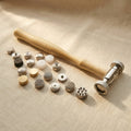 Metal Texturing Hammer Set with 18 Interchangeable Face Patterns, Wooden Handle, Repousse Jewellery Making Tool | Jewellery Making Tools | Toolsmith Ltd UK
