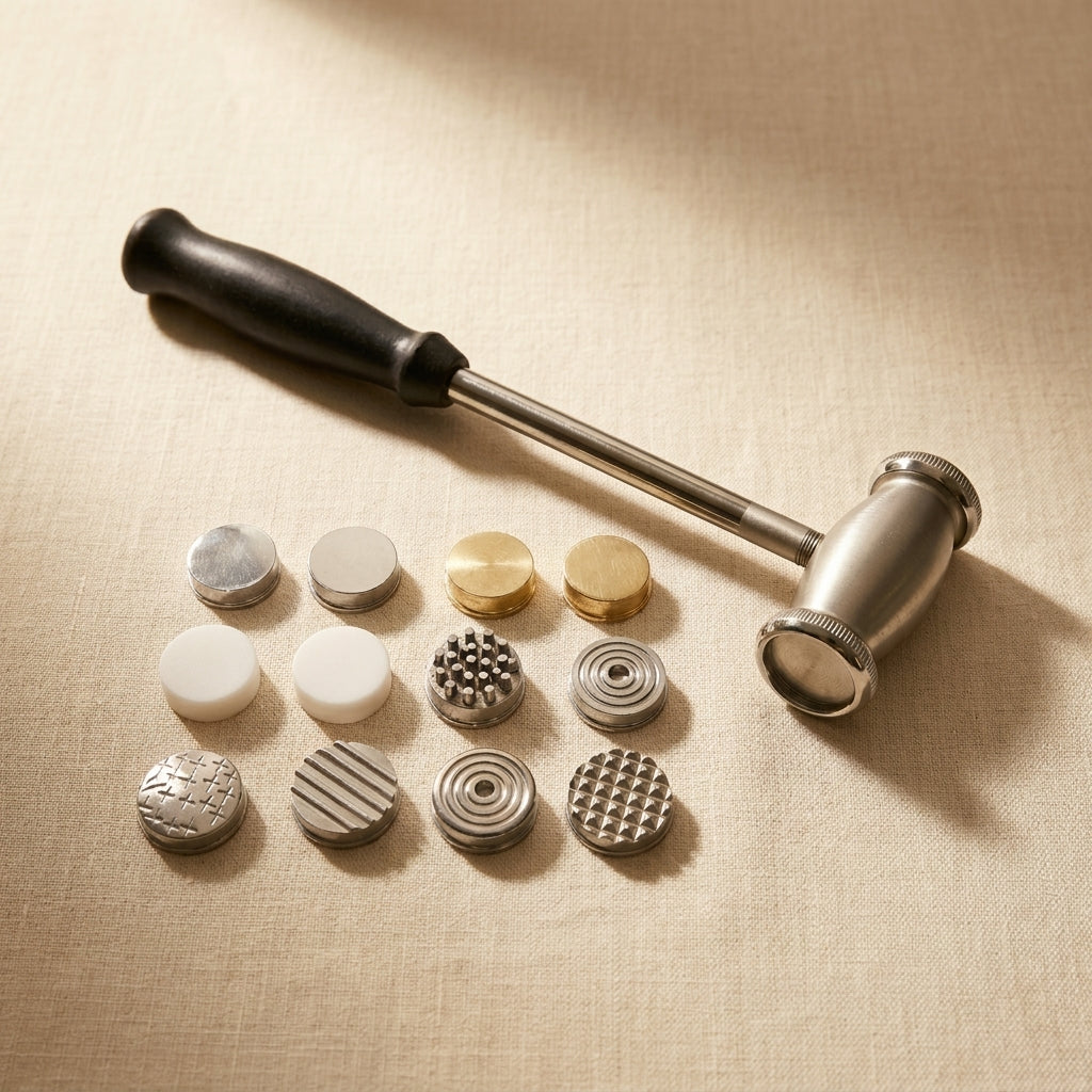 Metal Texturing Hammer with 12 Interchangeable Pattern Faces for Jewellery Design | Jewellery Making Tools | Toolsmith Ltd UK