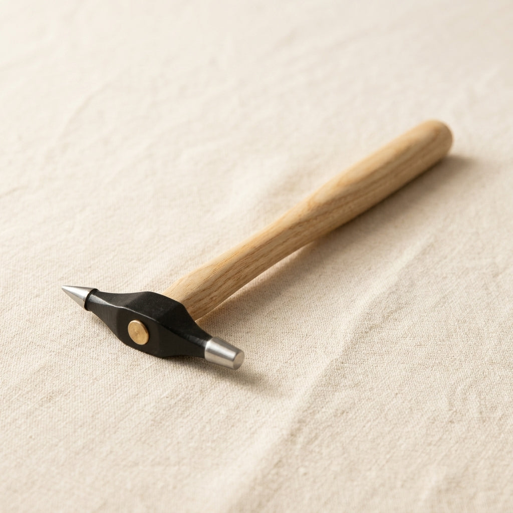 Micro Embossing Jewelers Forming Hammer, Silversmith Chasing Repousse Metal Work Tool with Wooden Handle | Jewellery Making Tools | Toolsmith Ltd UK