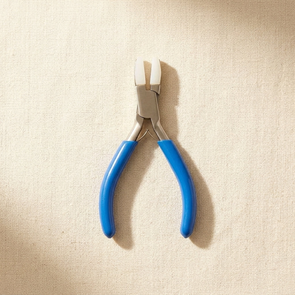 Mini 3 Inch Flat Nose Pliers with Double Nylon Jaws, Stainless Steel, Jewellery Bead Wire Work Hobby Crafts Tool, Includes Extra Pair of Jaws | Jewellery Making Tools | Toolsmith Ltd UK