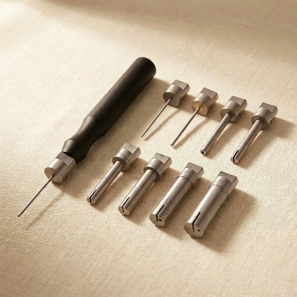 Mini Round Jewellery Making Mandrel Set, 8 Sizes 1.5-15 mm, with Handle and Storage Case, Wires Wrapping Looping etc | Jewellery Making Tools | Toolsmith Ltd UK