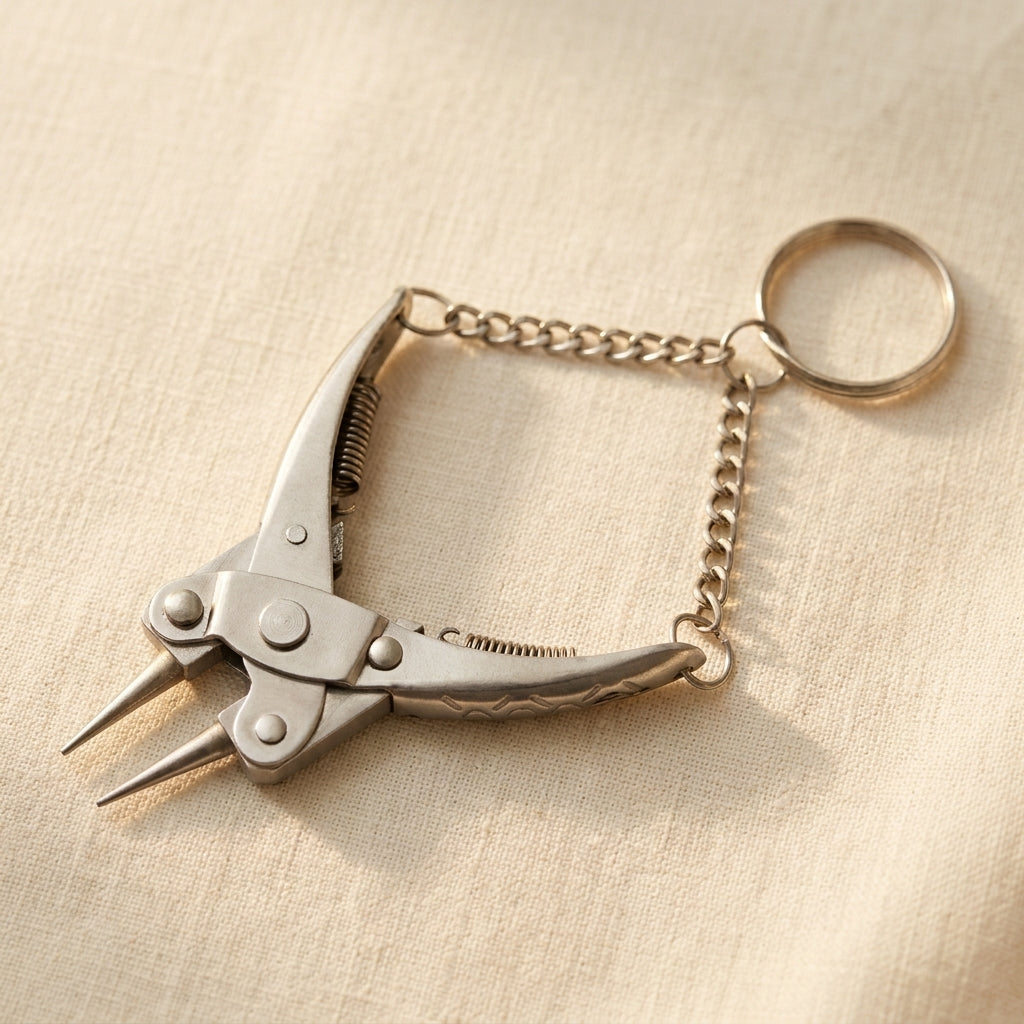 Mini Round Nose Pliers Keychain, 7.6 cm/ 3" Parallel Action, Jewellery Making Tool, Fully Workable | Jewellery Making Tools | Toolsmith Ltd UK