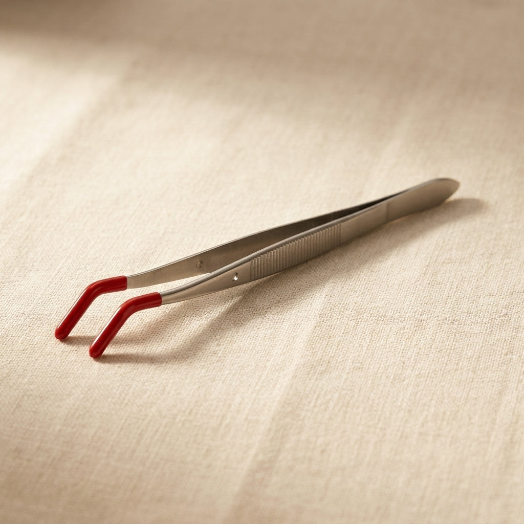Precision Bent Tip Tweezers with Rubber Grips, PVC Coated, for Jewellery Making and Crafts | Jewellery Making Tools | Toolsmith Ltd UK