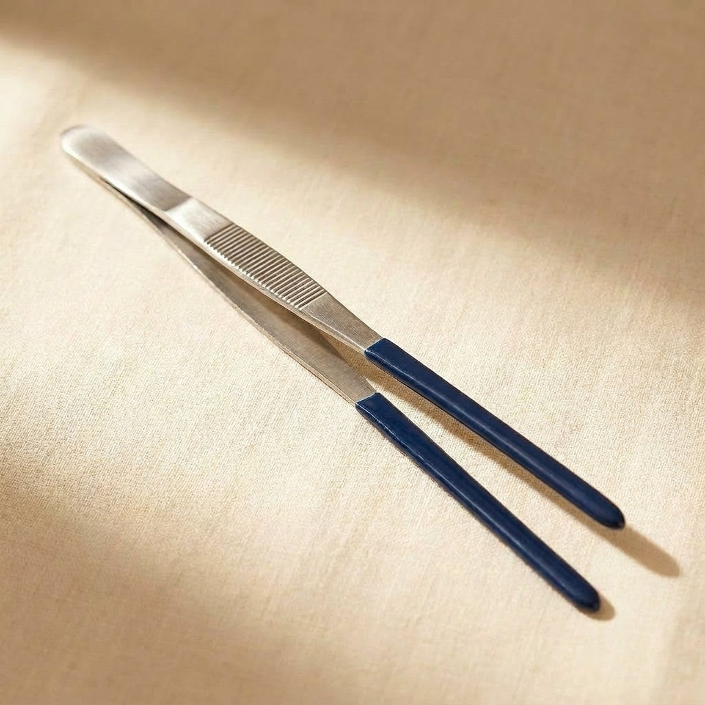 Professional 10-Inch Heavy Duty Tweezers with PVC Coated Tips, Stainless Steel, for Steam and Ultrasonic Cleaning | Jewellery Making Tools | Toolsmith Ltd UK