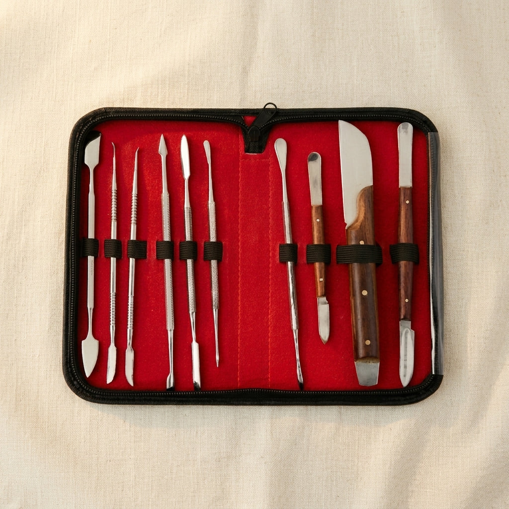 Professional 10 Piece Dental Lab Instrument Stainless Steel Wax Carving Set, Stainless Steel, with Storage Case | Dental Instruments | Toolsmith Ltd UK