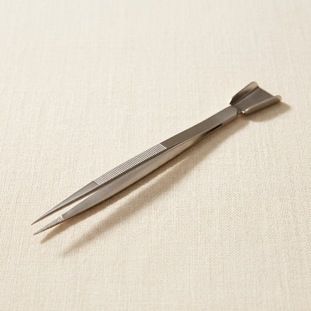 Professional 180 mm Shovel Tweezers for Diamond Beads, Stones Scoop, Jewellers Watch Tweezers, Stainless Steel, Serrated Tips | Jewellery Making Tools | Toolsmith Ltd UK