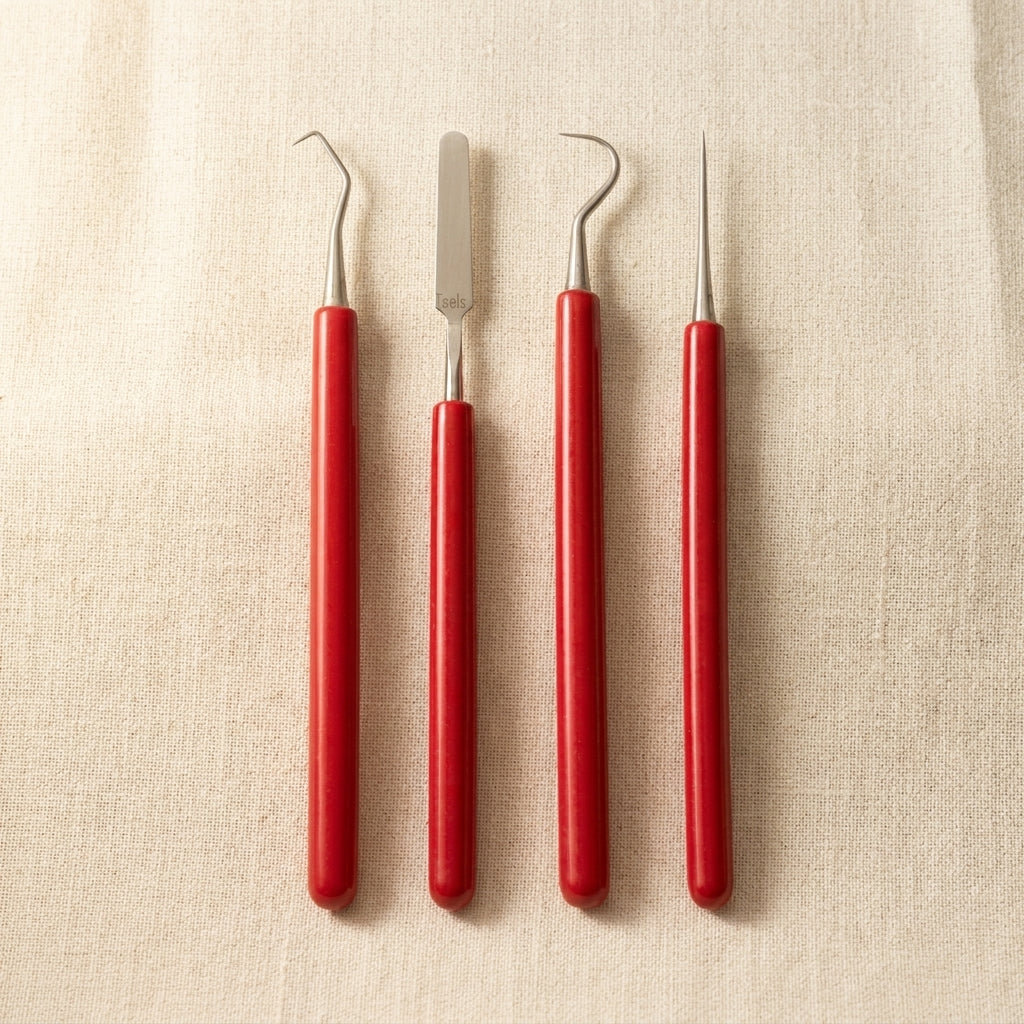 Professional 4-Piece PVC Wax Carving Tool Set, Single Ended, Metal Clay Sculpting, Modelling Probes and Spatulas | Dental Instruments | Toolsmith Ltd UK