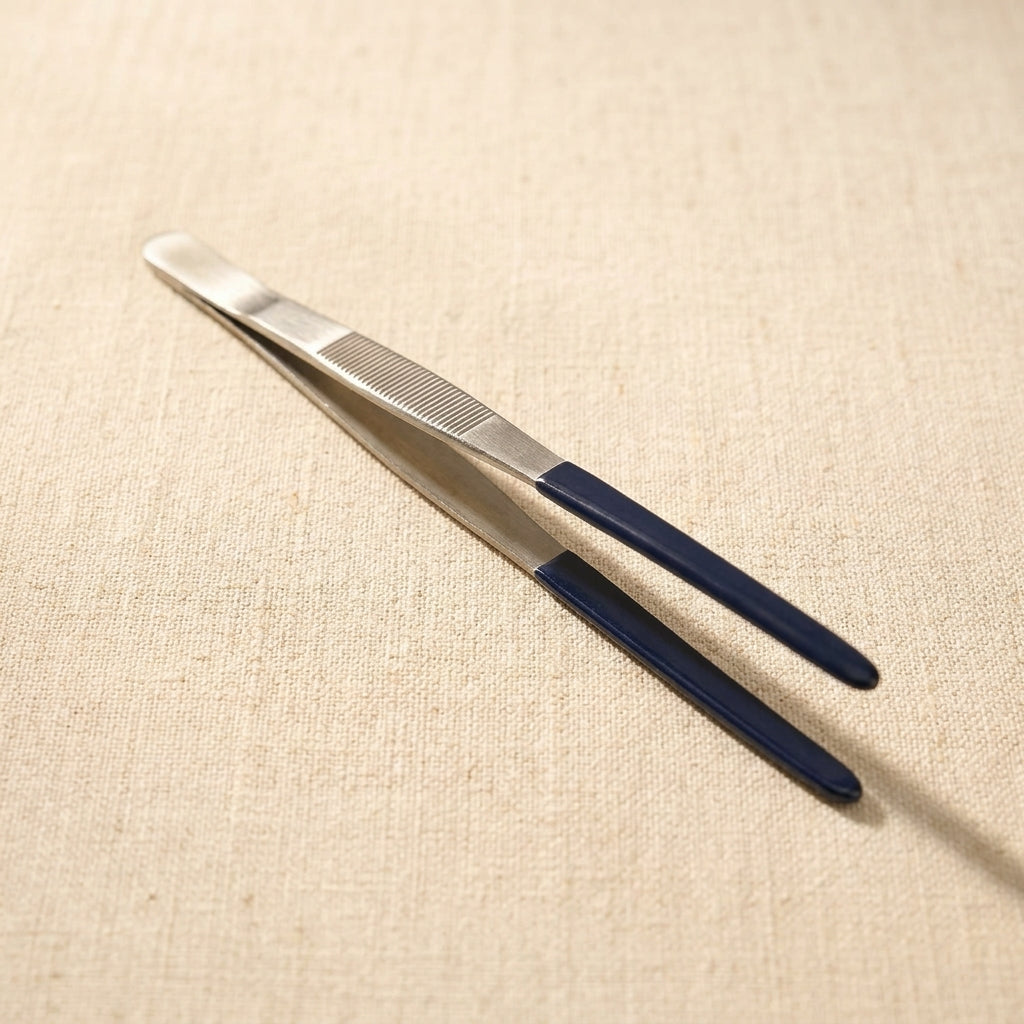 Professional 8-Inch Heavy Duty Tweezers with PVC Coated Tips, Stainless Steel, for Steam and Ultrasonic Cleaning | Jewellery Making Tools | Toolsmith Ltd UK
