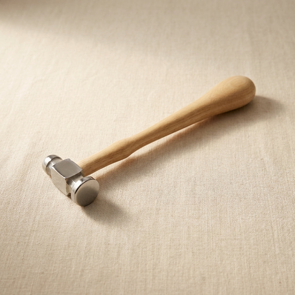 Professional Ball Peen Dome Face Chasing Hammer, 22mm Metal Wire Work Repousse Tool with Wooden Handle | Jewellery Making Tools | Toolsmith Ltd UK