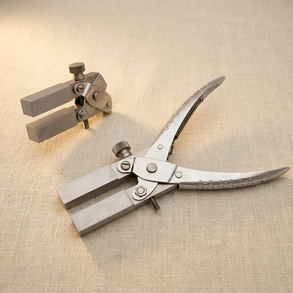 Professional Jewellery Making Parallel Action Square Bail Pliers, 12mm x 12mm Jaws with Stop, Metal Crafting Tool, 6-Inch | Jewellery Making Tools | Toolsmith Ltd UK