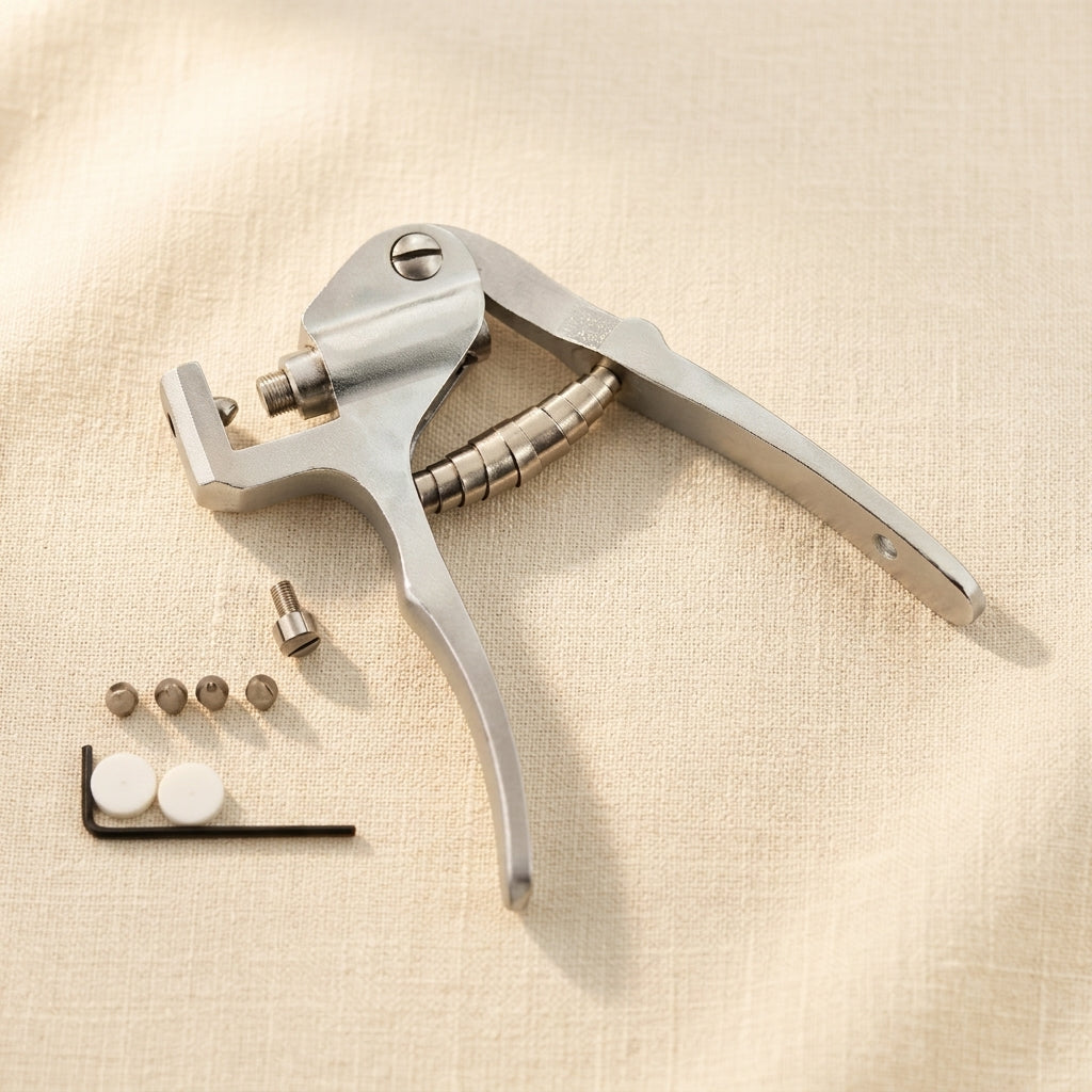 Professional Jewellery Marking Pliers with 925 Punch Stamp, Stainless Steel, Includes L-Key, Spare Nylon Pads, Flat and Concave Anvils | Jewellery Making Tools | Toolsmith Ltd UK