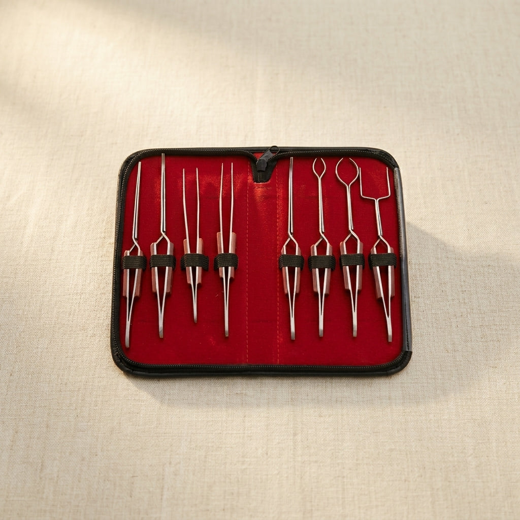 Professional Soldering Tweezers Kit, 8-Piece Stainless Steel Set with Cross Lock Fibre Grips, Jewellery Tools with Storage Case | Jewellery Making Tools | Toolsmith Ltd UK