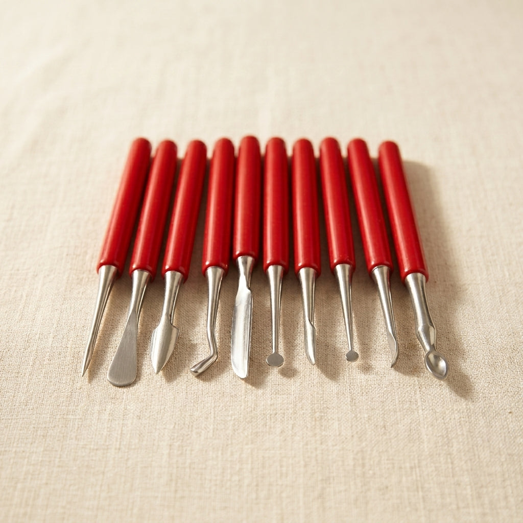 Professional Wax Carving Tools Set, 10-Piece Metal Clay Sculpting and Design Instruments, PVC Handle | Hobby & Craft Tools | Toolsmith Ltd UK