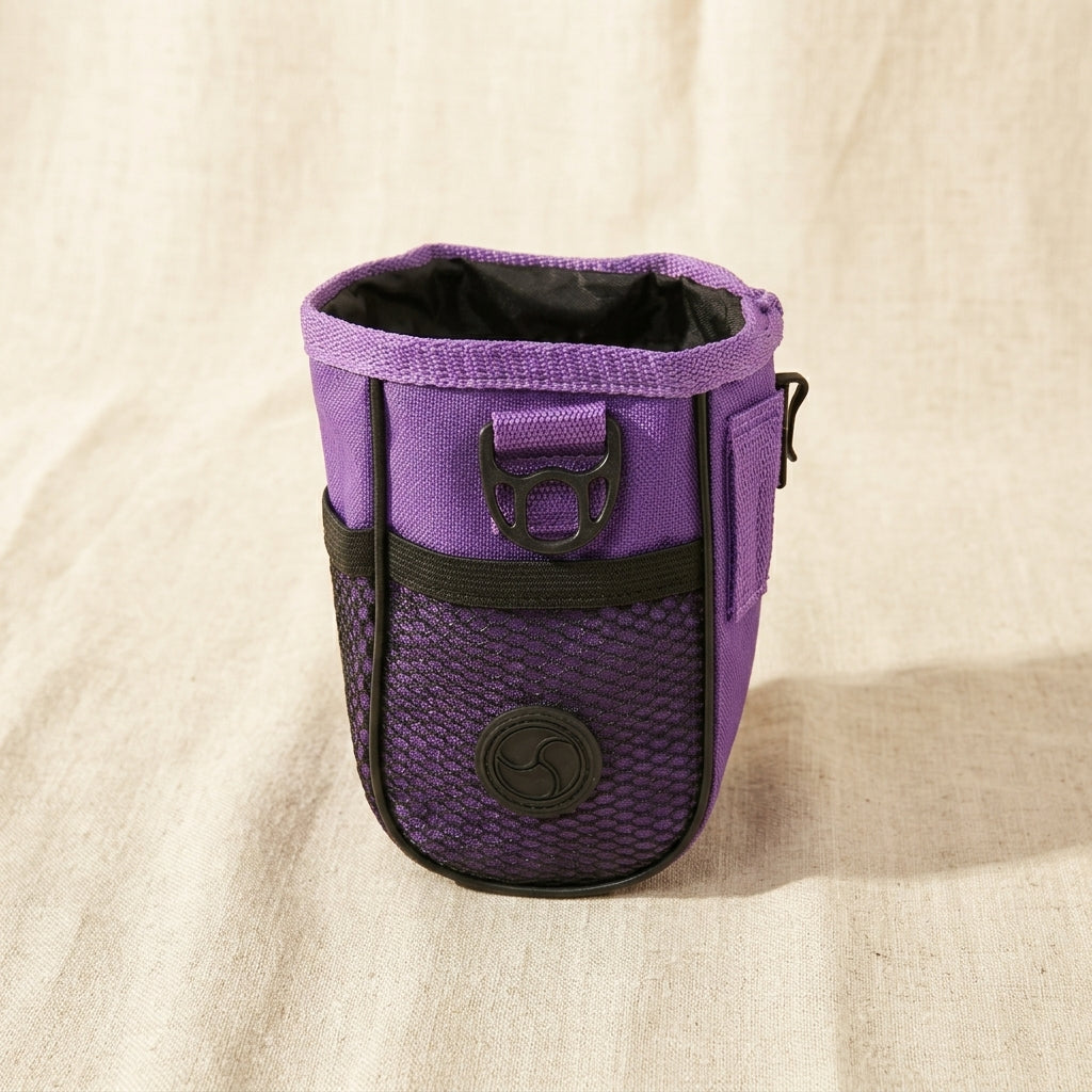 Purple Pet Training Treat Pouch, Mesh and Nylon, 6 x 3 Inch Premium Dog Cat Reward Bag with Drawstring, Puppy Obedience Training, Shoulder Strap, Belt Clip | Pet Grooming Tools | Toolsmith Ltd UK
