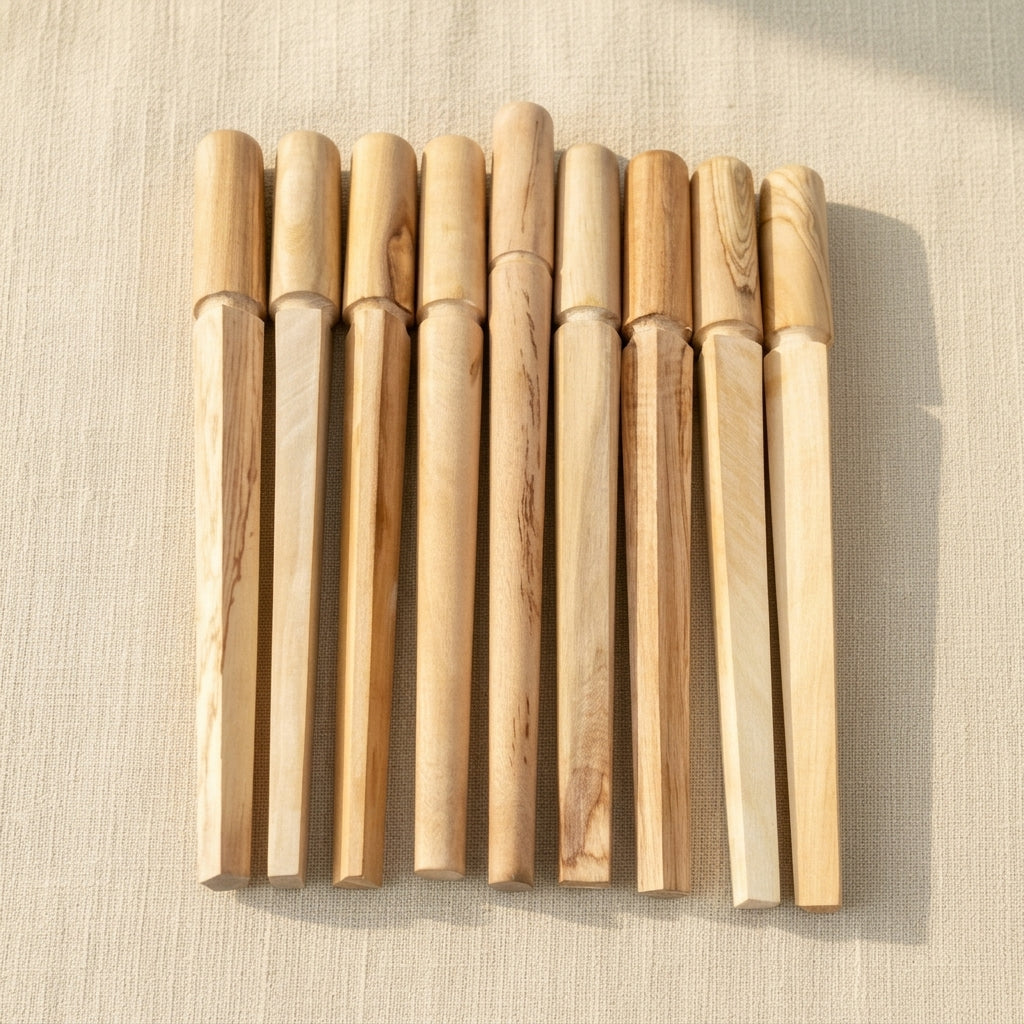 Set of 9 Hard Wood Ring Mandrels for Jewellery Making, Multiple Design Shapes Including Square, Rectangle, Triangle, Oval, Round, Diamond, Pentagon | Jewellery Making Tools | Toolsmith Ltd UK