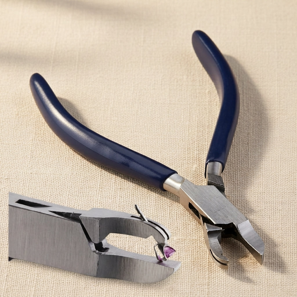 Stone Gem Setting Pliers with Groove, Stainless Steel, 5.25 Inch, Jewellery Making Crafts Tool | Jewellery Making Tools | Toolsmith Ltd UK