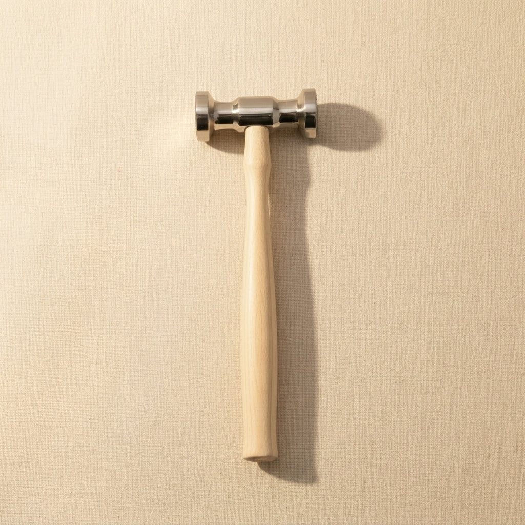 Texturing Hammer with Wooden Handle, Narrow Stripe and Dimples Pattern, Metal Jewellery Making and Designing Tool | Jewellery Making Tools | Toolsmith Ltd UK
