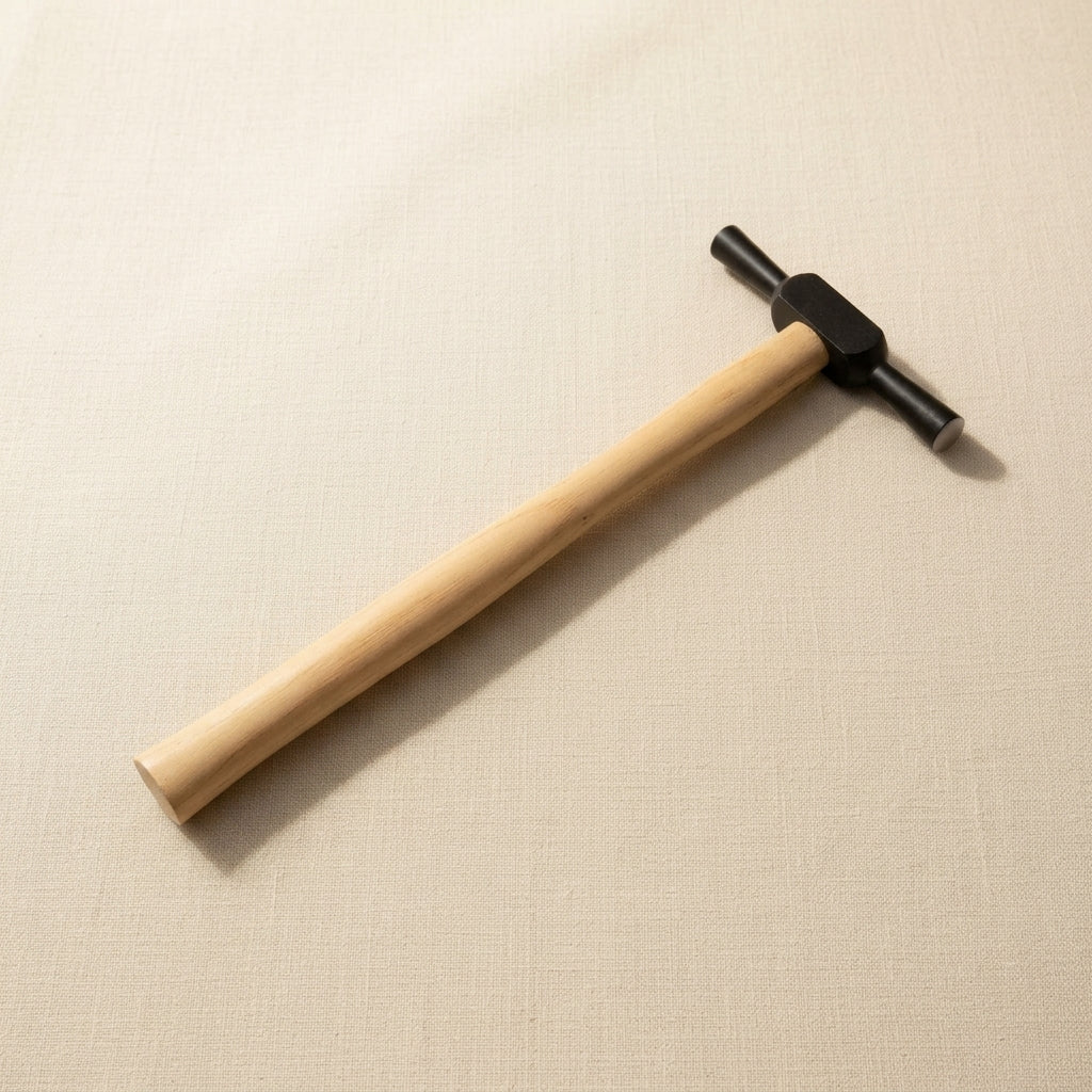 Two Sided Embossing Jewellery Hammer, Silversmith Tool with 11mm and 14mm Domed Heads for Repousse, Wooden Handle | Jewellery Making Tools | Toolsmith Ltd UK