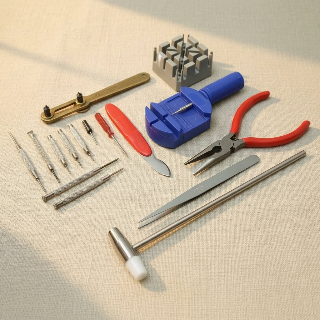 Watch Repair Tool Kit, 16-Piece Set with Pin Remover and Wrist Strap Adjuster | Watch & Clock Tools | Toolsmith Ltd UK