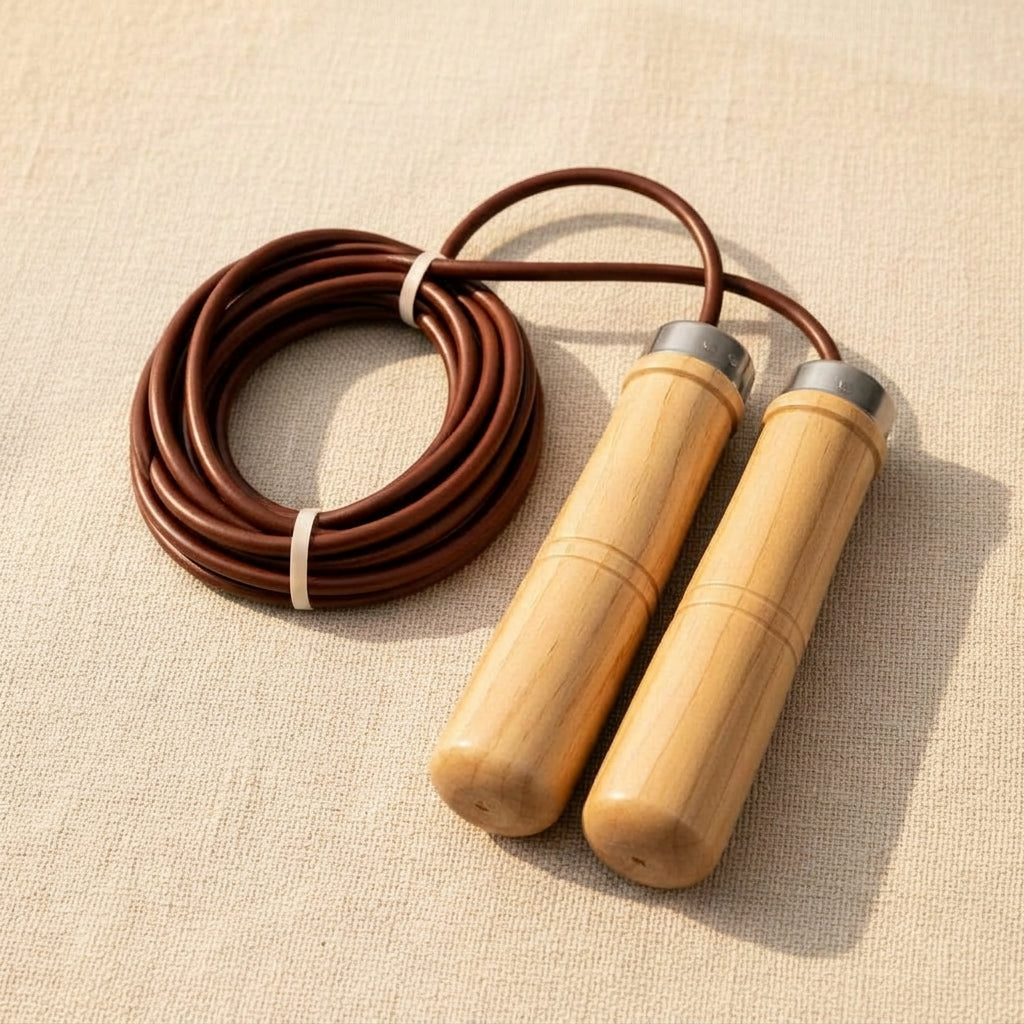 Wooden Handle Leather Jump Rope with Wooden Handles, Adjustable, for Fitness, Exercise, Gym Workout | Hobby & Craft Tools | Toolsmith Ltd UK