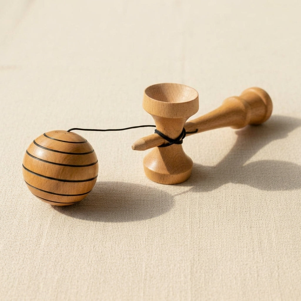 Wooden Kendama Toy, Beech Wood, 3 Way Black Lining, Competition Grade, Glistening Finish | Hobby & Craft Tools | Toolsmith Ltd UK