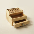 Wooden Pliers and Tools Rack with Storage Drawers, Bench Tool Organiser with 7 Compartments, Natural Wood, 16.5cm Wide x 19cm Deep x 9.5cm High | Jewellery Making Tools | Toolsmith Ltd UK