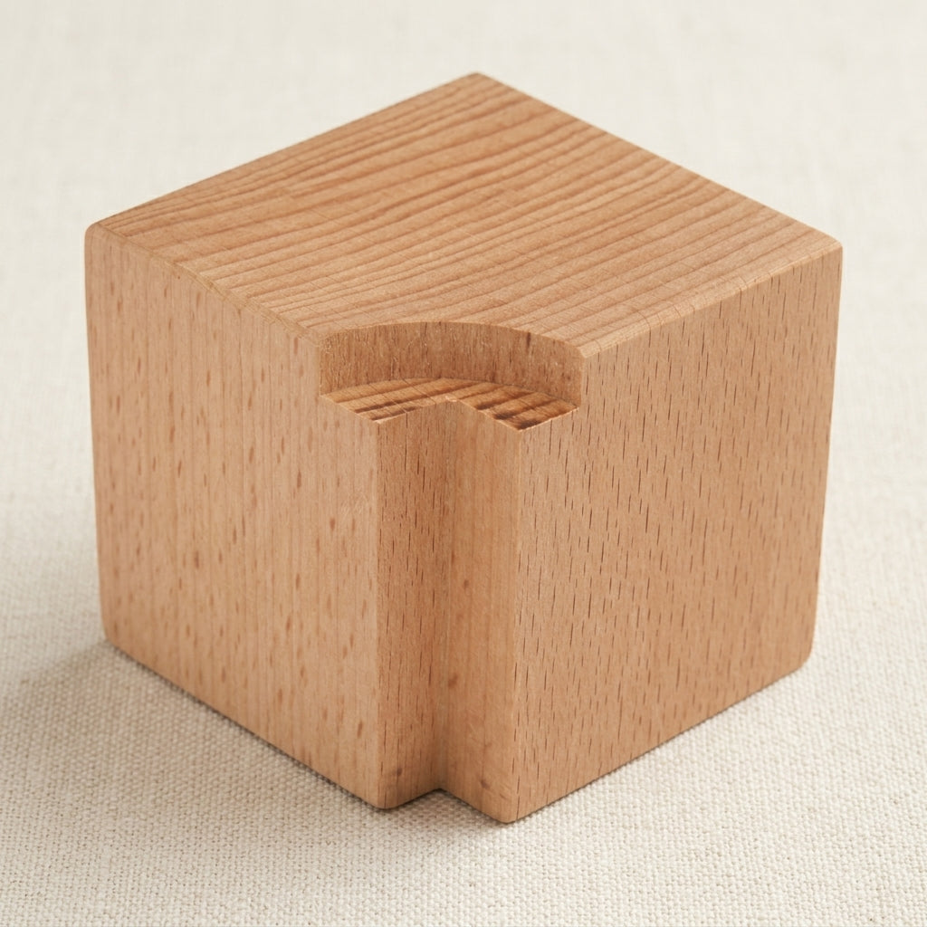 Wooden Stamp Holder Safety Block for Jewellery Making, Metal Marking, Round and Square Stamps, 4.1 x 4.1 x 4.1 cm | Jewellery Making Tools | Toolsmith Ltd UK