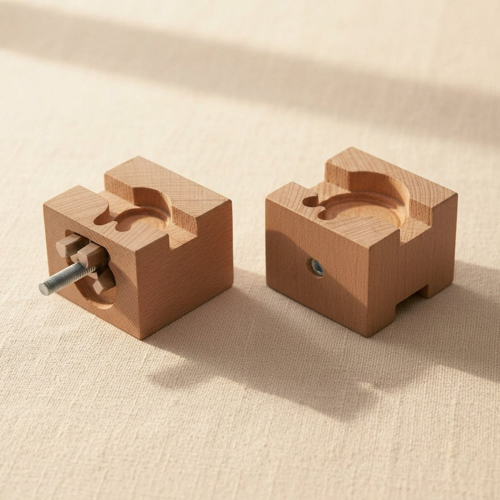 Wooden Watch Case Holder Clamp, Movement Repair Watchmaker Block Vise Tool, Rose Wood, 8cm x 5.5cm | Watch & Clock Tools | Toolsmith Ltd UK