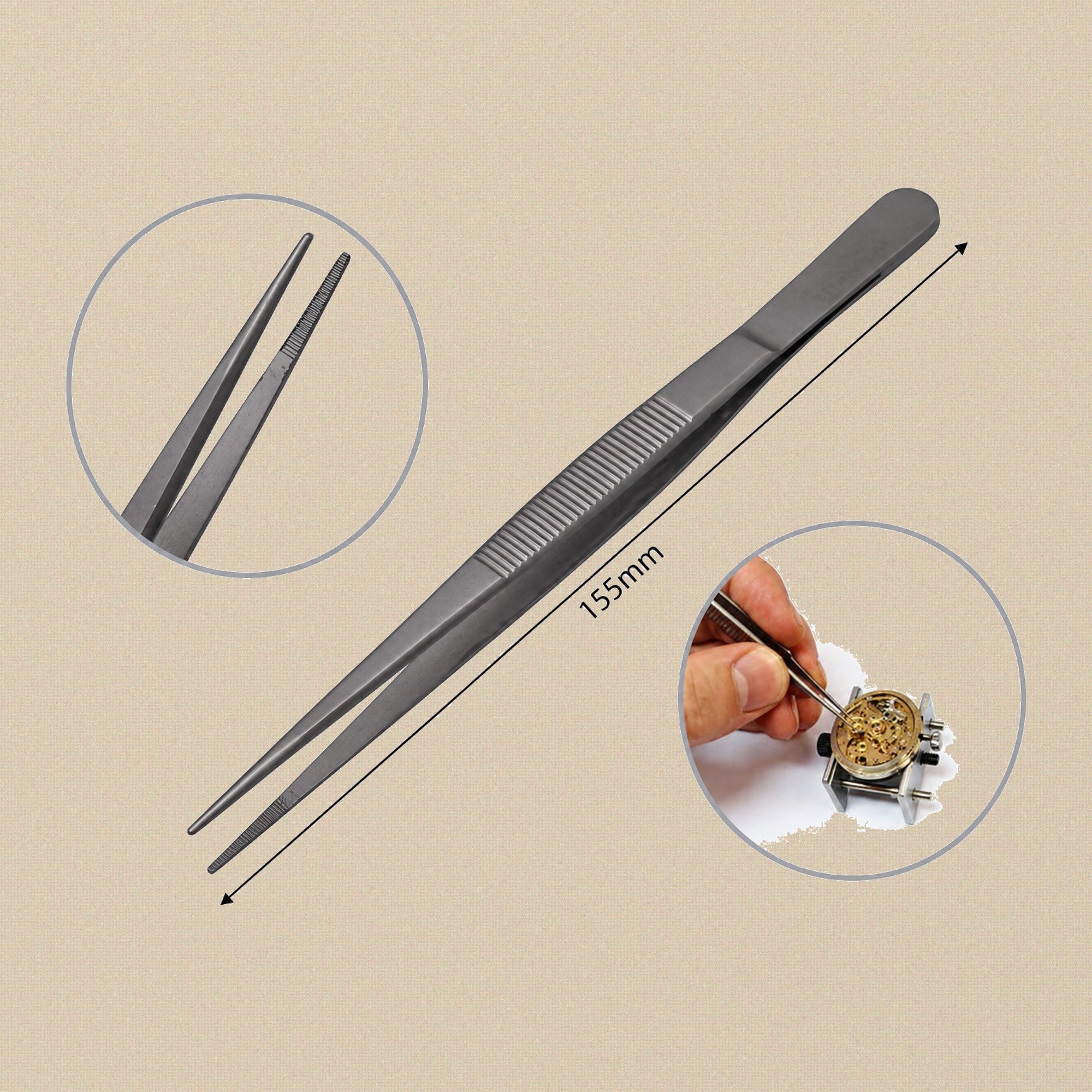 Titanium College Dressing Tweezers with Serrated Jaws, 127mm (5") & 152mm (6") | Dental Instruments | Toolsmith Ltd UK