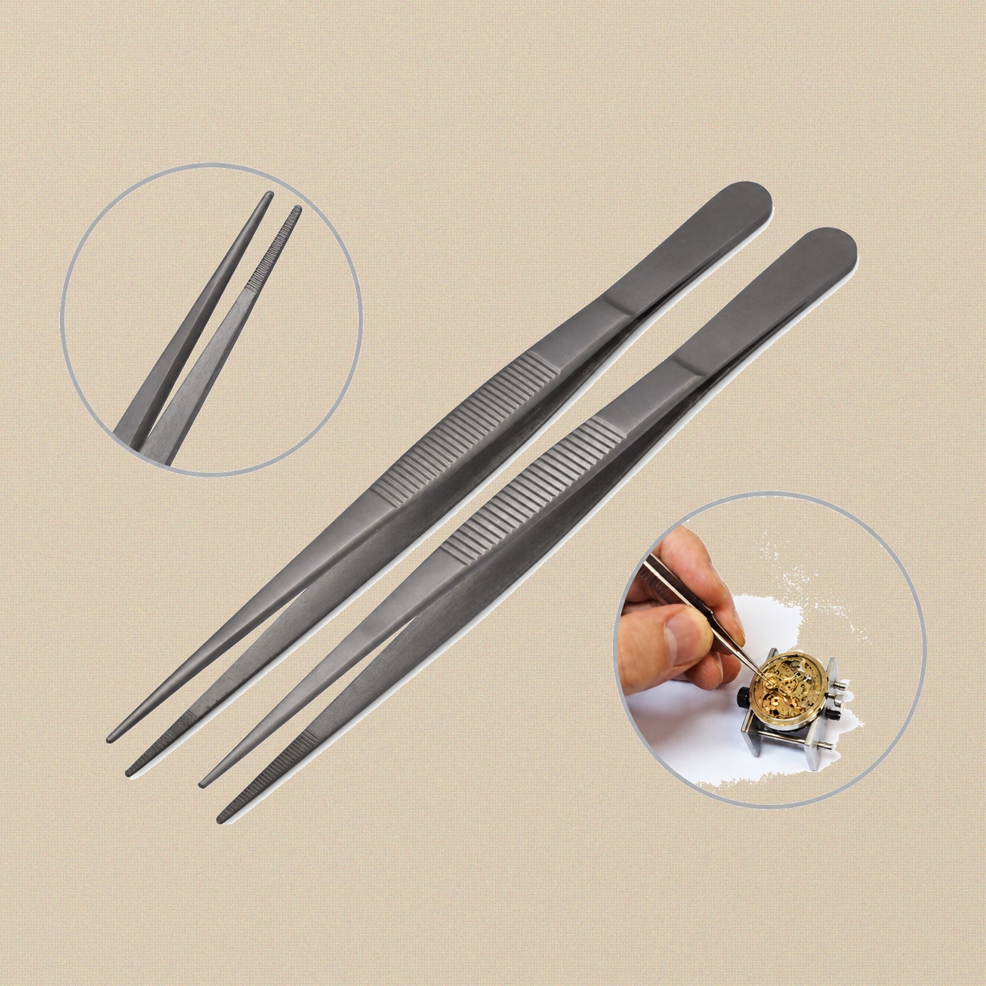 Titanium College Dressing Tweezers with Serrated Jaws, 127mm (5") & 152mm (6") | Dental Instruments | Toolsmith Ltd UK
